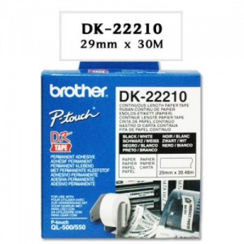 DK-22210(흰색/검정 29mm x 30.48M) QL-700전용 DK연속라벨테이프/열전자 용지