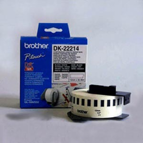 DK-22214(흰색/검정12mm x 30.48M,) QL-700전용 DK연속라벨테이프/열전사 용지