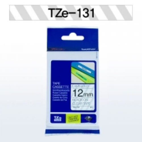 TZ-131 12mm투명바탕/검정글씨